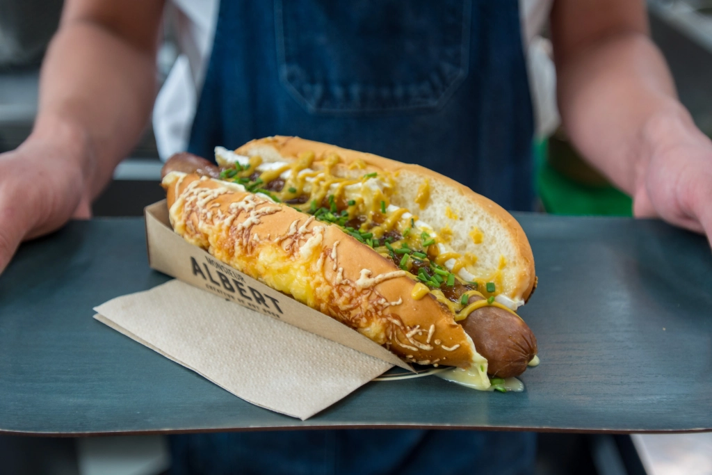 Photo of a hot dog by Monsieur Albert in Bordeaux by Herblot Productions