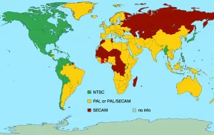 Cette carte représente la répartition géographique des pays qui utilisent le NTSC et le PAL en vidéo.